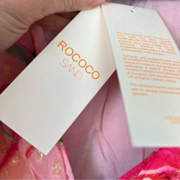 Rococo Sand Rio Short Dress womens small tropical print long sleeve summer beach - Picture 8 of 11